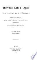 Revue critique d'histoire et de littérature