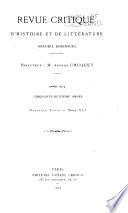 Revue critique d'histoire et de littérature