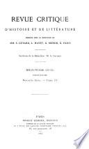 Revue critique d'histoire et de littérature