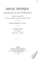Revue critique d'histoire et de littérature
