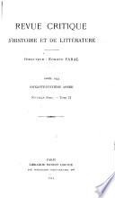 Revue critique d'histoire et de littérature