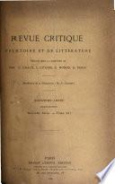 Revue critique d'histoire et de littérature