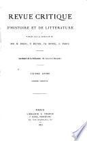 Revue critique d'histoire et de littérature