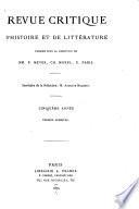 Revue critique d'histoire et de littérature