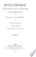Revue critique d'histoire et de littérature