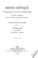Revue critique d'histoire et de littérature