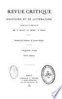 Revue critique d'histoire et de littérature