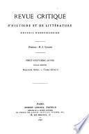 Revue critique d'histoire et de littérature