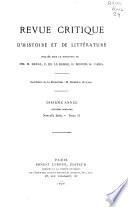 Revue critique d'histoire et de littérature