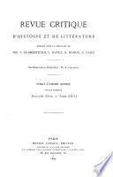 Revue critique d'histoire et de littérature, recueil hebdomadaire ...