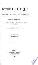Revue critique d'histoire et de littérature, recueil hebdomadaire ...