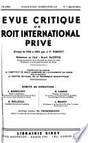Revue critique de droit international privé