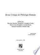Revue Critique de philologie romane