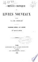 Revue Critique des Livres Nouveaux