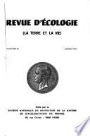 Revue d'écologie : la terre et la vie