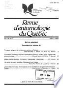 Revue d'entomologie du Québec