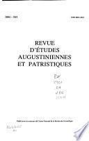 Revue d'études augustiniennes et patristiques