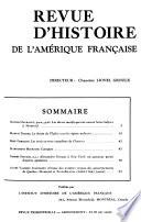 Revue d'histoire de l'Amérique française
