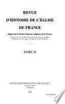 Revue d'histoire de l'Église de France