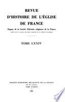 Revue d'histoire de l'Église de France