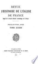 Revue d'Histoire de l'Église de France