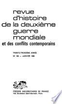 Revue d'histoire de la deuxième guerre mondiale et des conflits contemporains