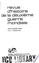 Revue d'histoire de la deuxième guerre mondiale