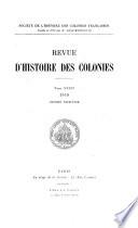 Revue d'histoire des colonies