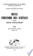 Revue d'histoire des sciences et de leurs applications