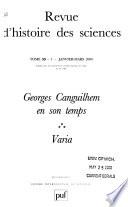 Revue d'histoire des sciences