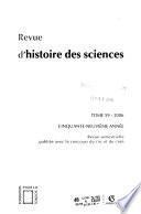 Revue d'histoire des sciences