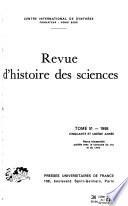 Revue d'histoire des sciences