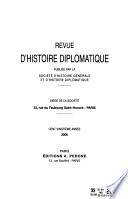 Revue d'histoire diplomatique