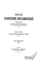 Revue d'histoire diplomatique