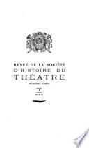 Revue d'histoire du théâtre