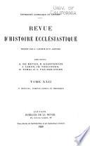 Revue d'histoire ecclésiastique