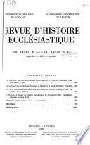 Revue d'histoire ecclésiastique