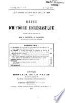 Revue d'histoire ecclésiastique