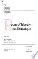 Revue d'histoire ecclésiastique