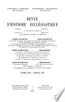 Revue d'histoire ecclésiastique