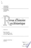 Revue d'histoire ecclésiastique