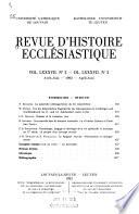 Revue d'histoire ecclésiastique