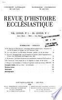 Revue d'histoire ecclésiastique