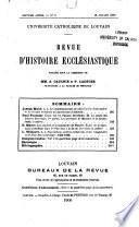 Revue d'histoire ecclésiastique
