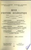 Revue d'histoire ecclésiastique