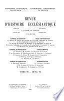 Revue d'histoire ecclésiastique