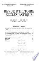 Revue d'histoire ecclésiastique