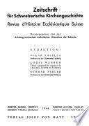 Revue d'histoire ecclésiastique suisse