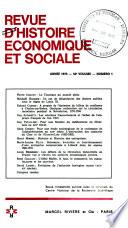 Revue d'histoire économique et sociale