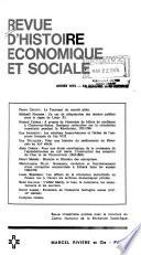 Revue d'histoire économique et sociale
